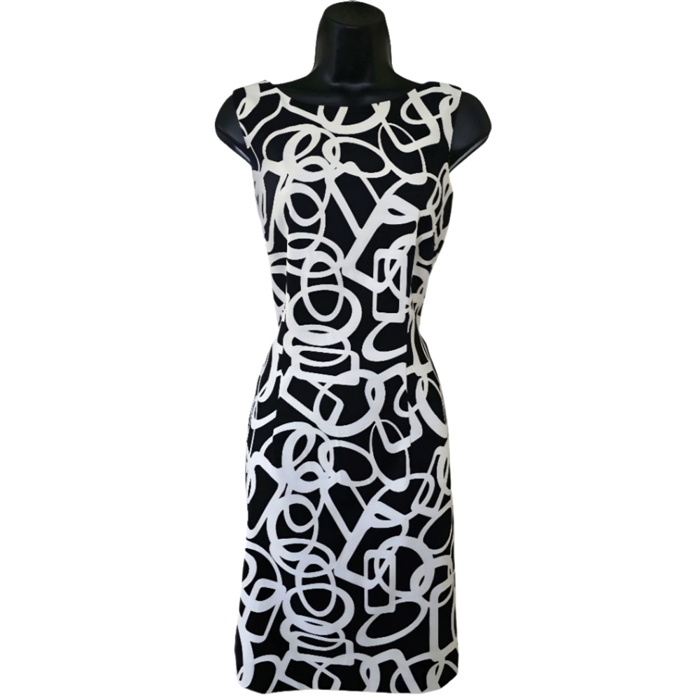 💙AB Studio Black and White Patterned Dress☆